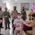Wakapolres Way Kanan Tinjau Vaksinasi Dosis 2 di Blambangan Umpu
