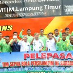 Bupati Lamtim M Dawam Rahardjo Lepas Tim Sepak Bola Persilamtim U-17 Piala Soeratin di Surabaya, Jawa Timur